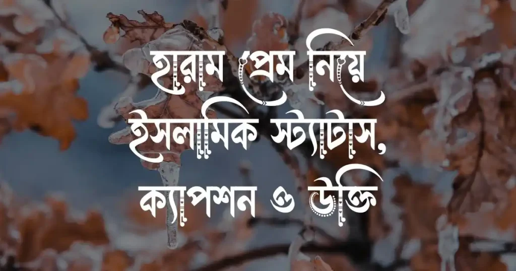 হারাম প্রেম নিয়ে ইসলামিক স্ট্যাটাস, ক্যাপশন ও উক্তি